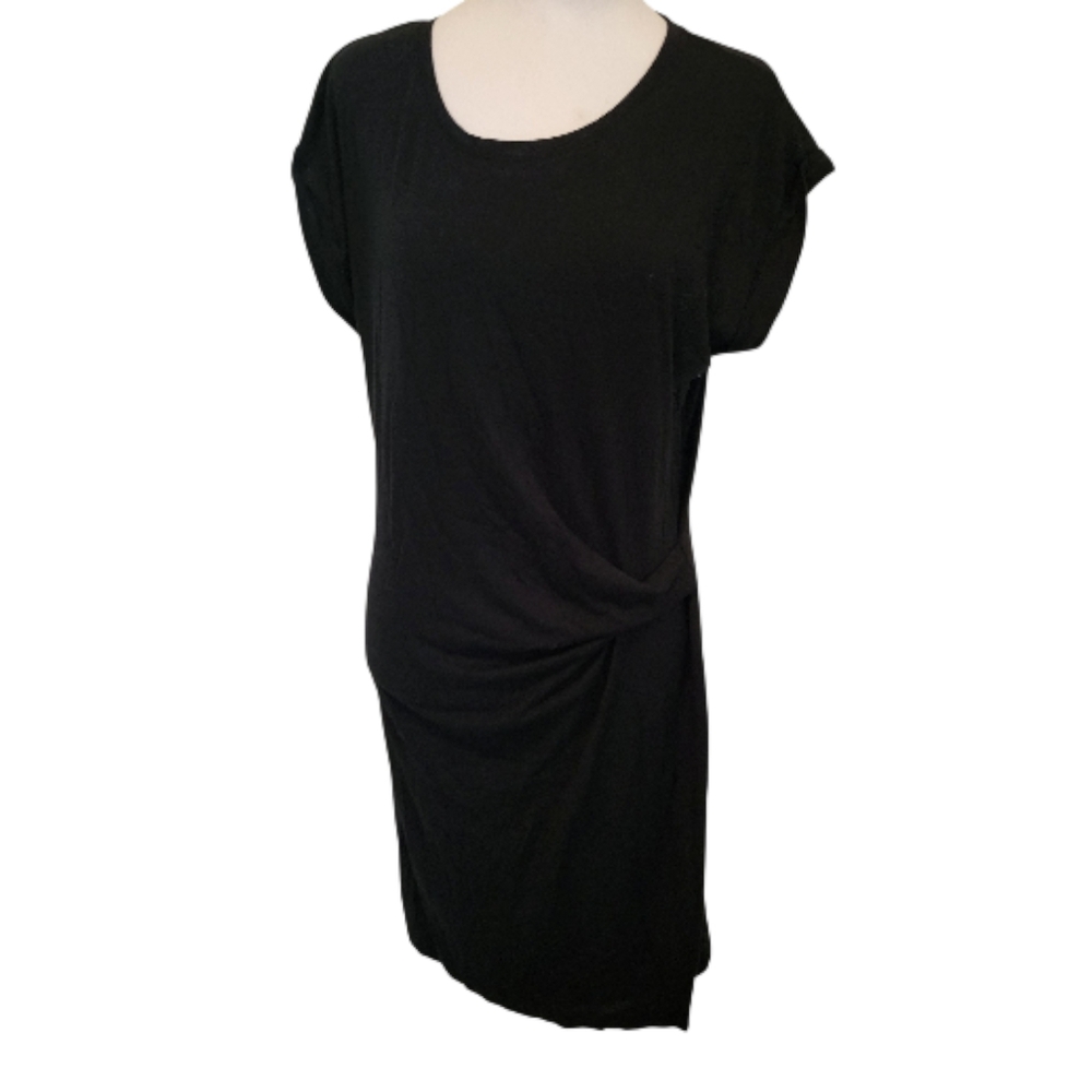 Gap Gathered Waist Dress Black sz L
